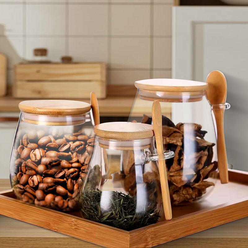 Coffee Tea Sugar Container Set - Frasco de vidro selado de 34