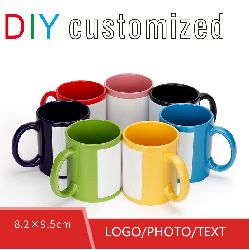 Coffee Tea Logo - Copo preto diy logotipo cerâmica 350ml