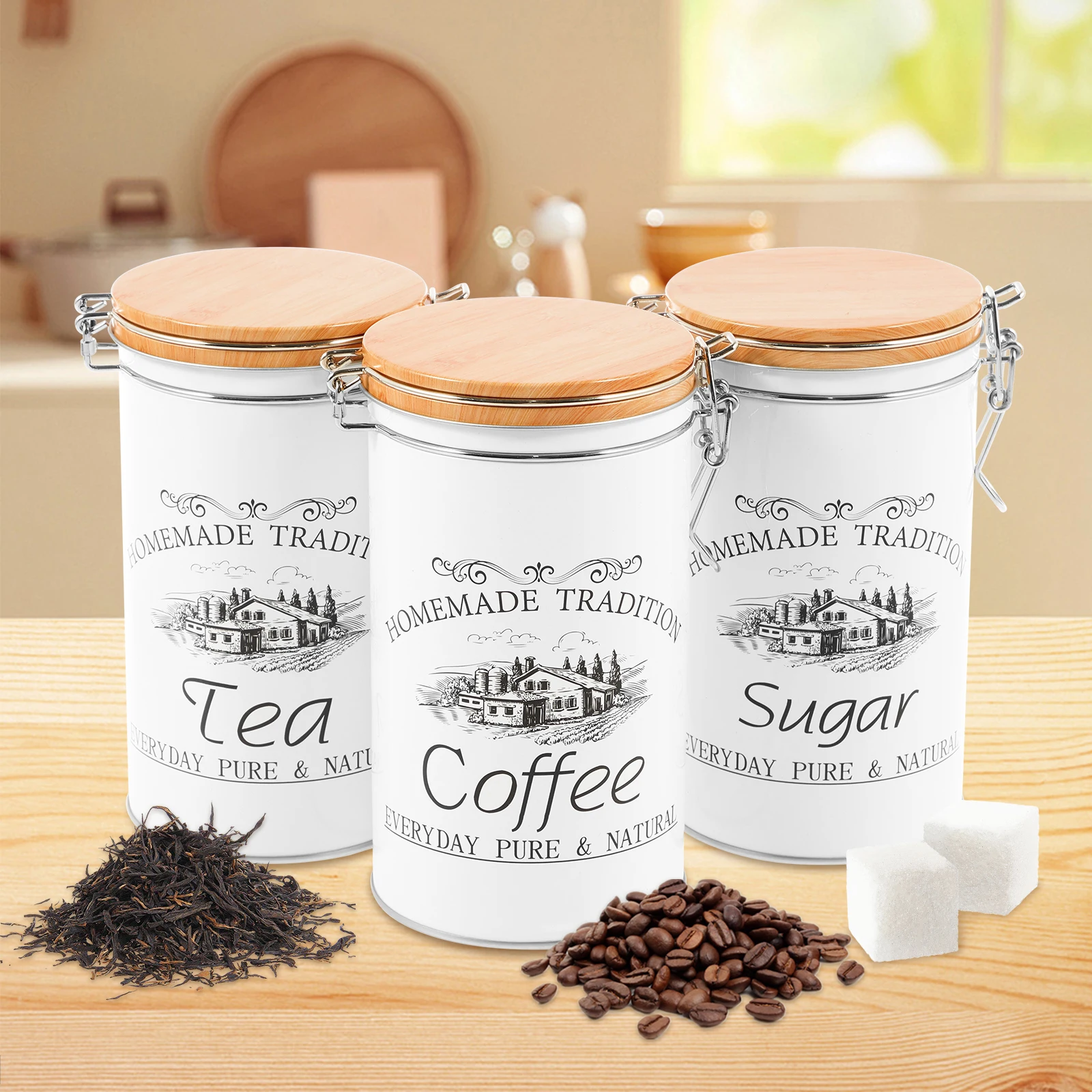 Coffee Tea Sugar Container Set - 3 pçs/set chá café açúcar vasilhas