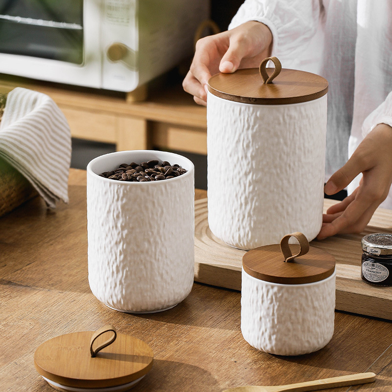 Coffee Tea And Sugar Canisters - Recipiente de cerâmica para armazenamento de