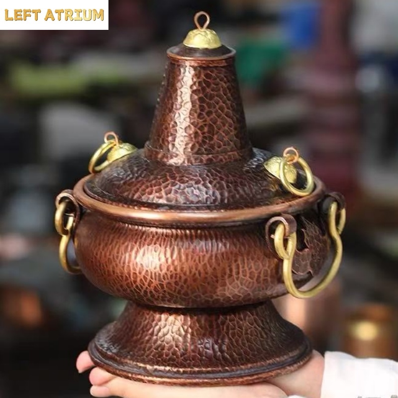 Coffee Tea Bean Leaf - Vaso Artesanal Multifuncional de Cobre Puro