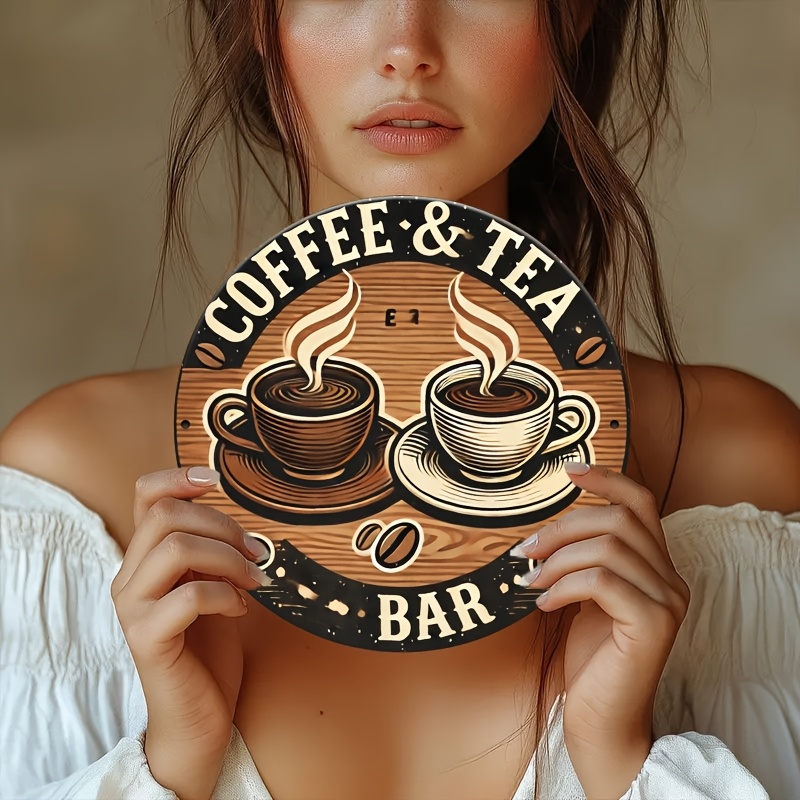 Coffee Tea Logo - [2D Flat] Sinalização de alumínio para