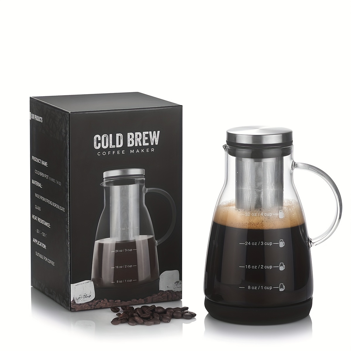 Juice Tea Coffee - Jarra de Vidro Clássica de 24oz
