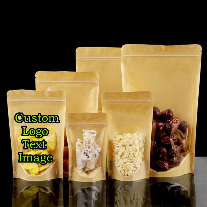 Coffee Tea Logo - 100PCS Sacos de Papel Kraft Transparentes