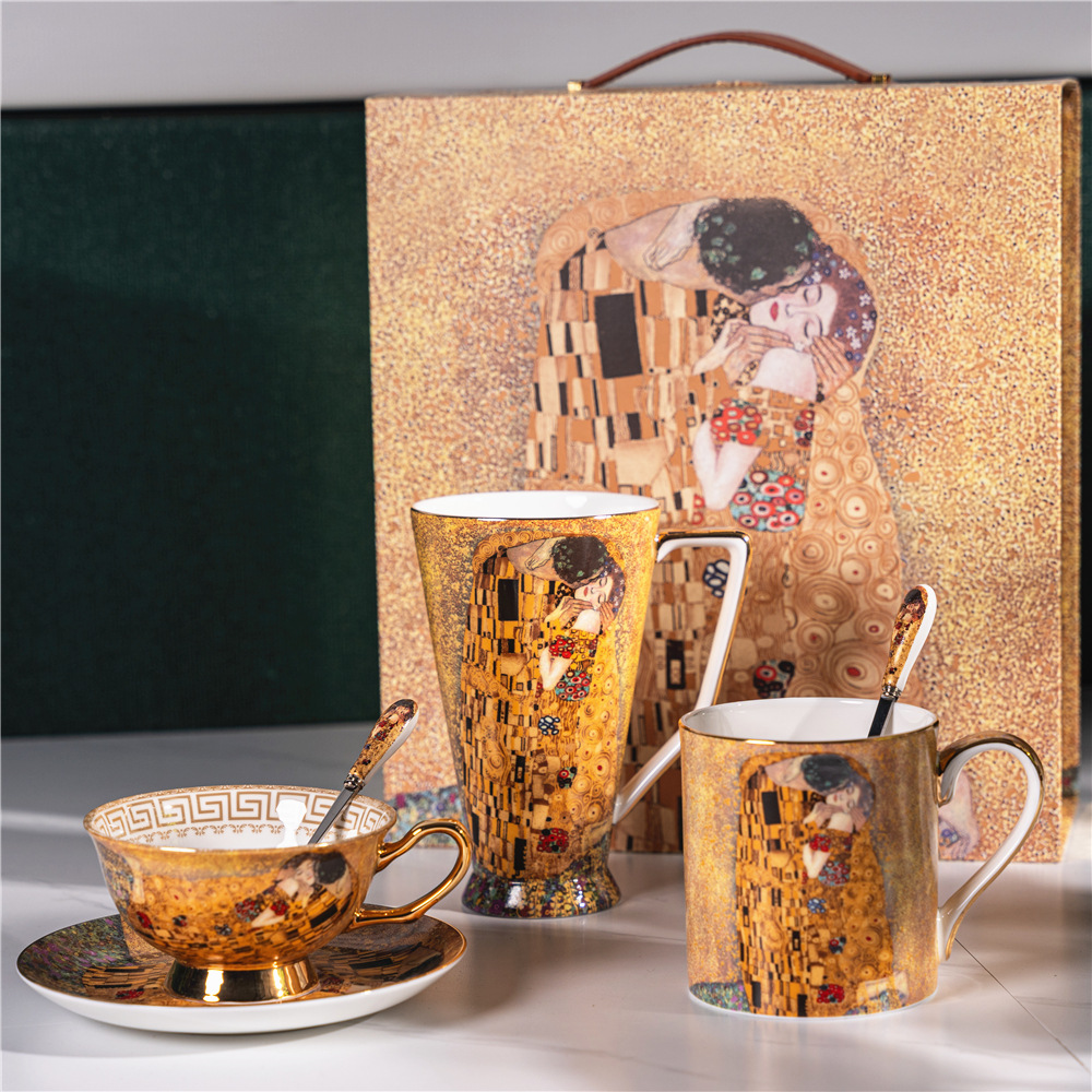Gustav Klimt Kiss Bone China C - Coffee Tea Drawer Organizer avaliação e preço