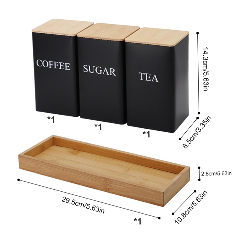 Conjunto de 3 Peças: Potes de  - Coffee Tea Sugar Container Set avaliação e preço