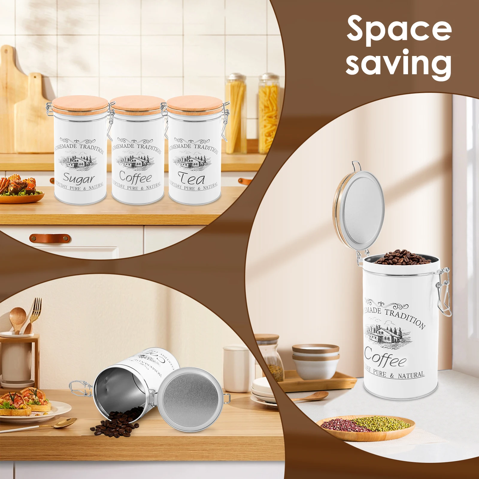3 pçs/set chá café açúcar vasi - Coffee Tea Sugar Container Set avaliação e preço