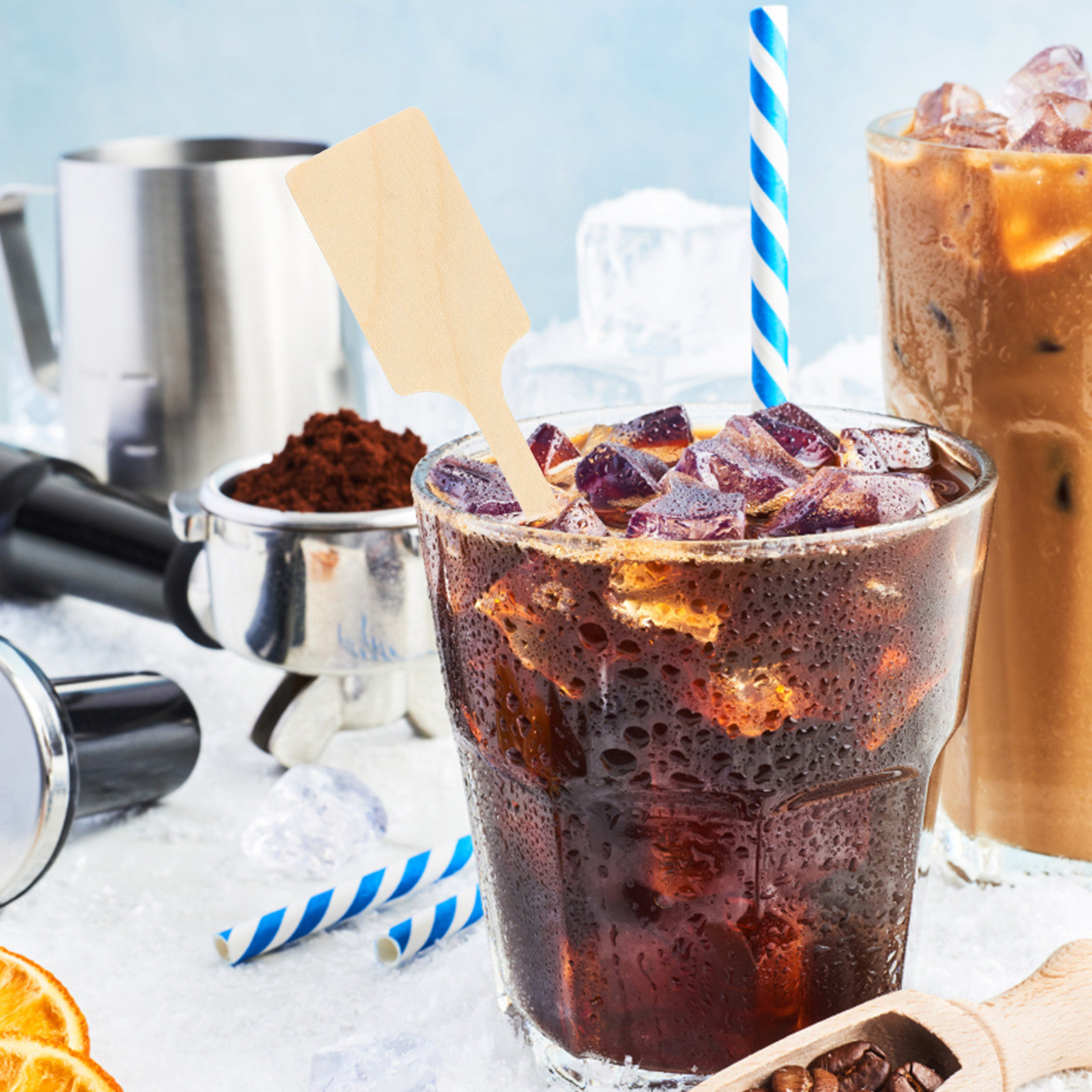100 Peças de Palitos de Madeir - Juice Tea Coffee avaliação e preço