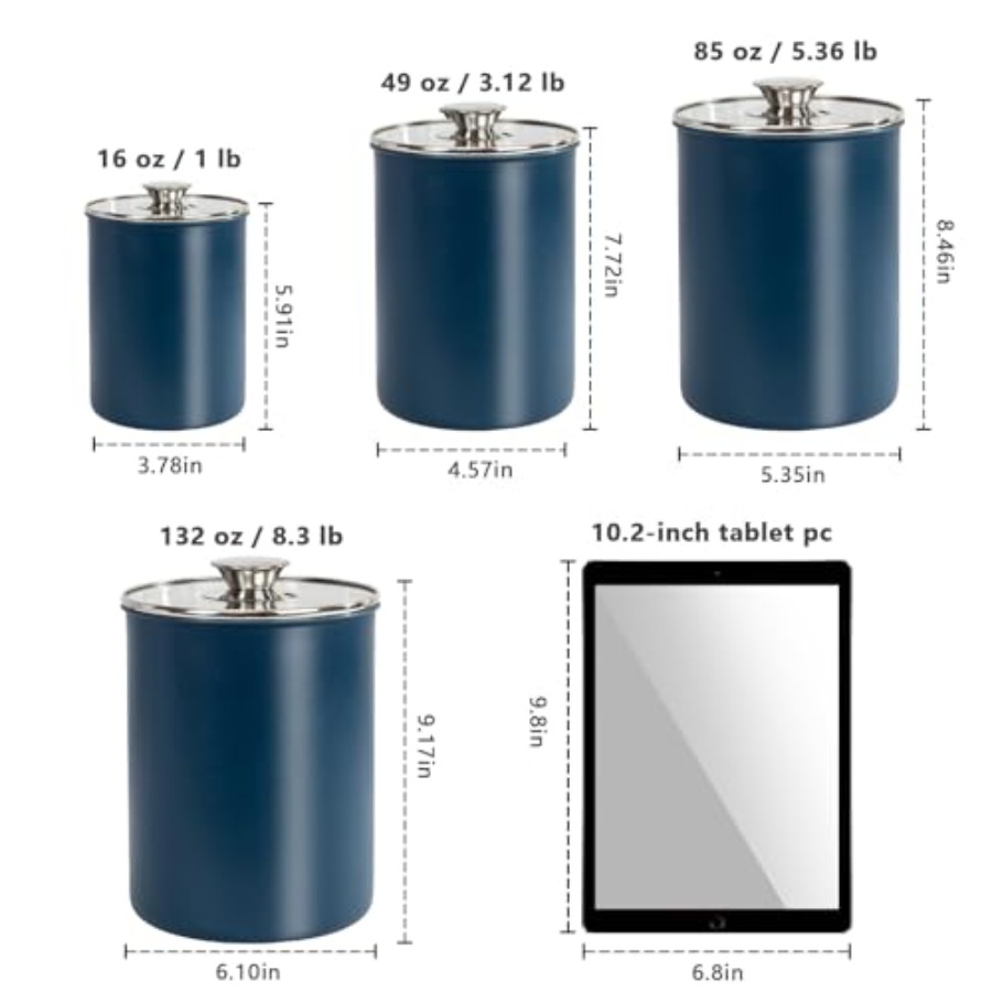 Conjunto de 4 Recipientes de A - Coffee Tea Sugar Container Set avaliação e preço