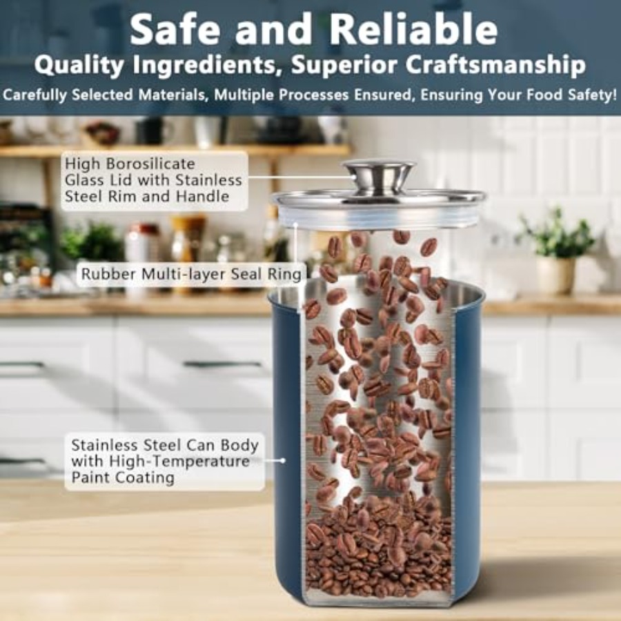 Conjunto de 4 Recipientes de A - Coffee Tea Sugar Container Set avaliação e preço