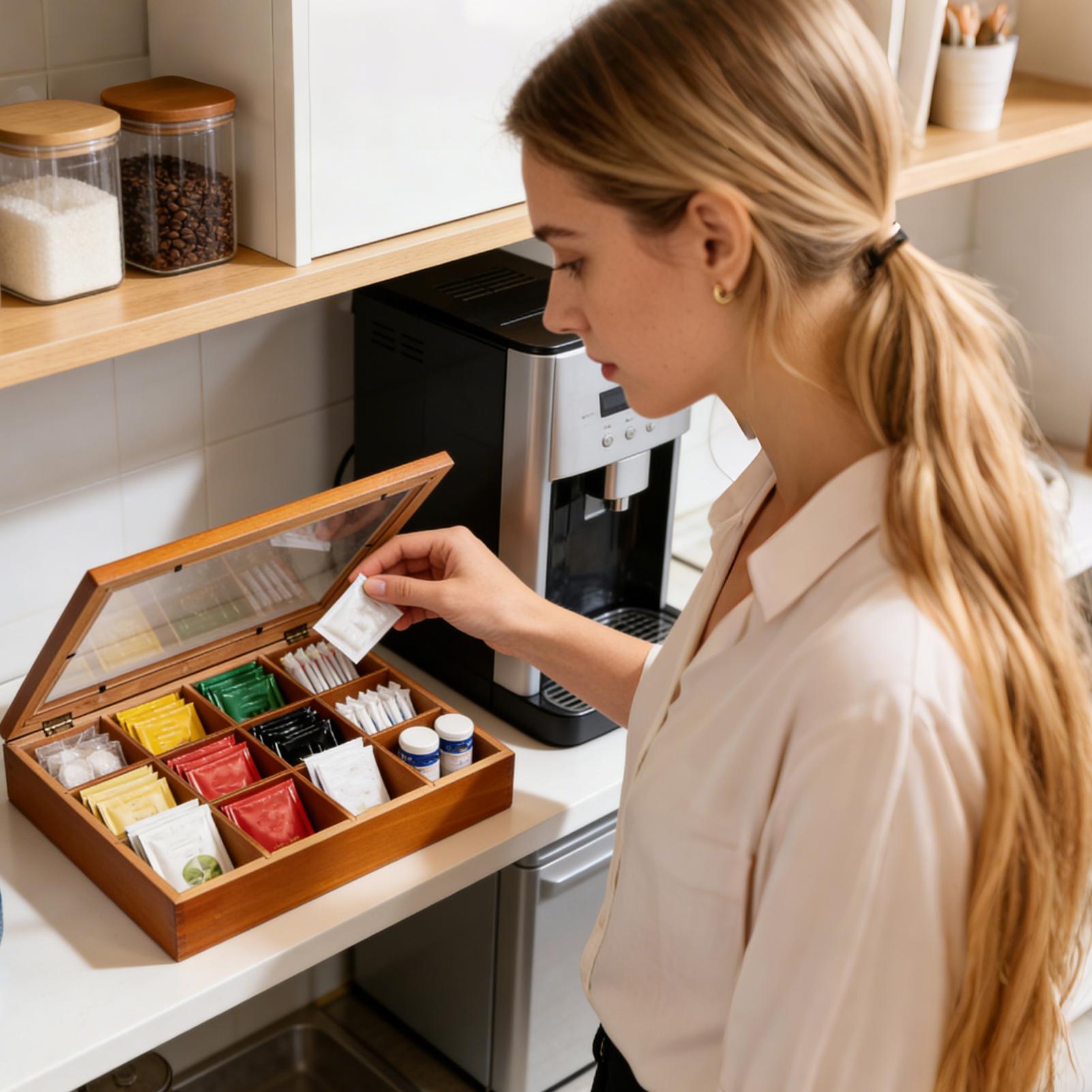 Caixa de Armazenamento para Sa - Coffee Tea Drawer Organizer avaliação e preço