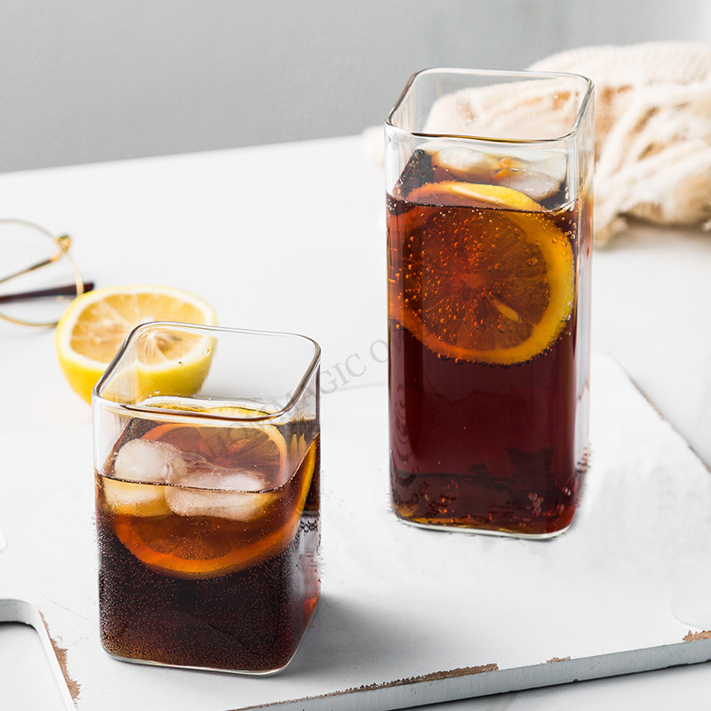Copo de vidro quadrado transpa - Juice Tea Coffee avaliação e preço
