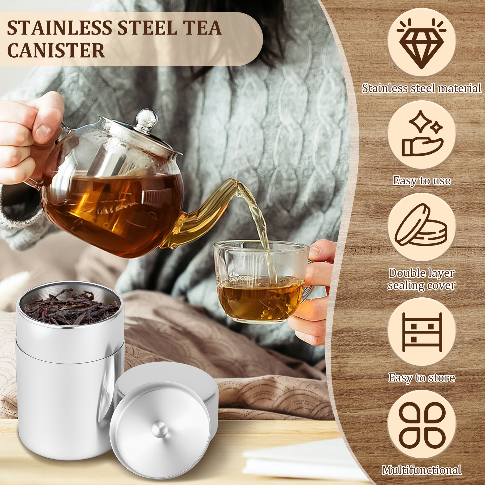 Latas de folhas de chá de aço  - Coffee Tea Bean Leaf avaliação e preço