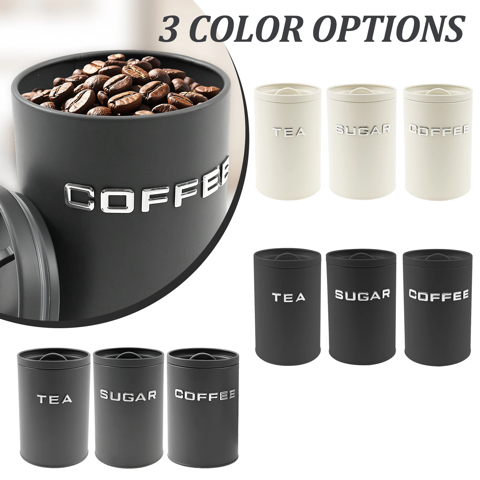 3 pçs chá café açúcar vasilha  - Coffee Tea Sugar Container Set avaliação e preço