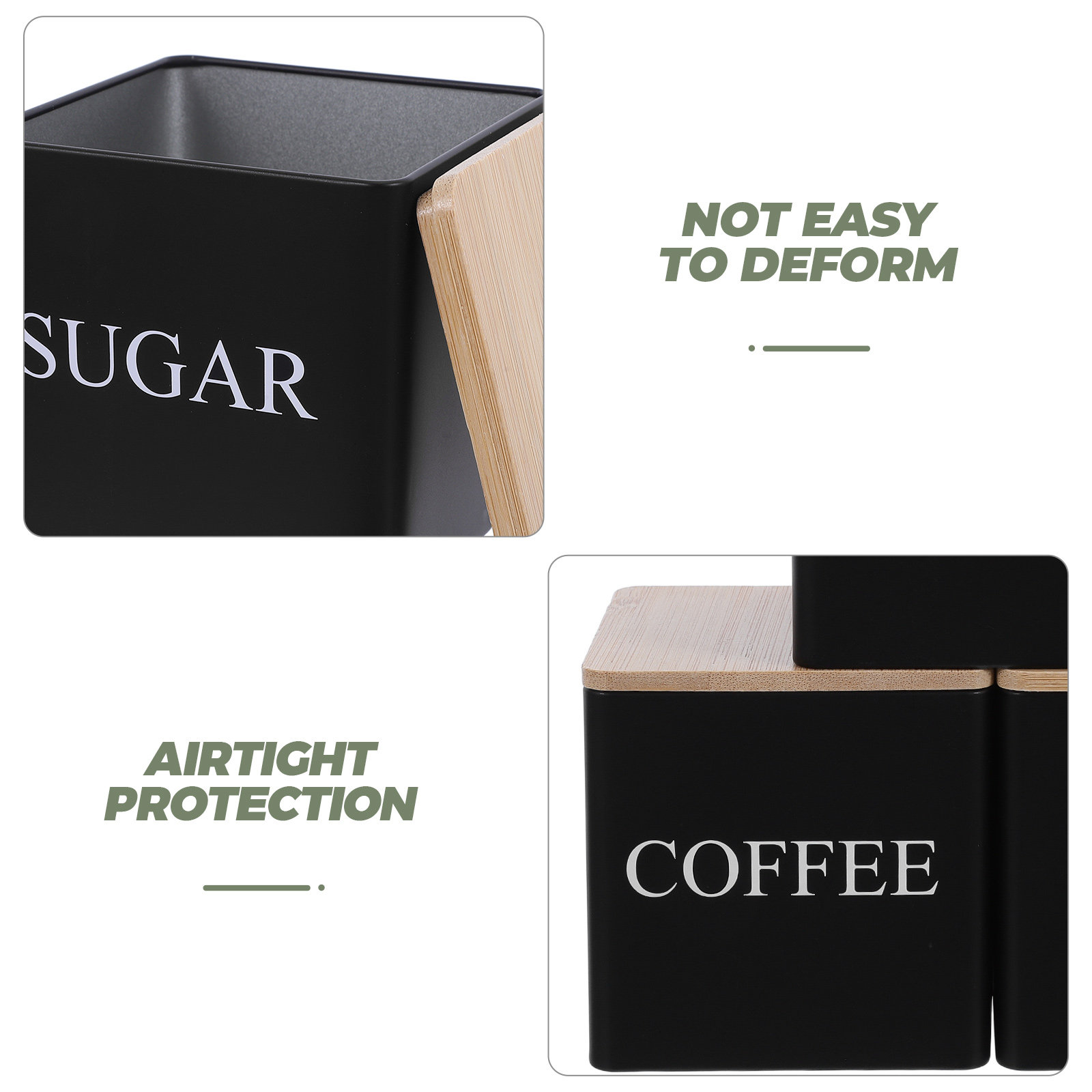 Conjunto de 3 Latas de Metal p - Coffee Tea Sugar Container Set avaliação e preço